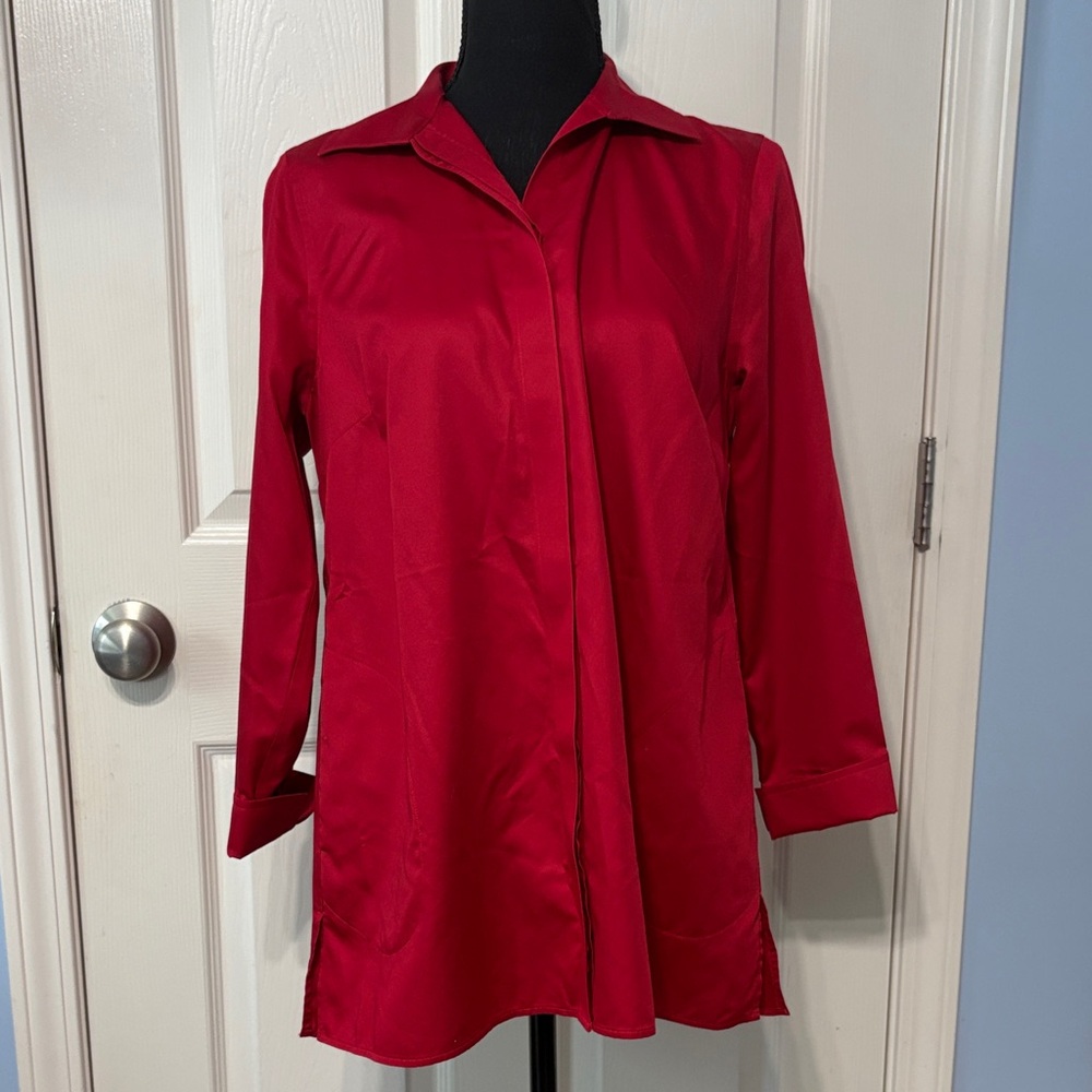 Chico's Vibrant Red Button Down Shirt